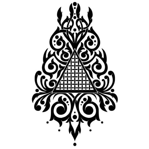 Stylized Victorian Gothic Ornament Cage Pattern Triangular Shape Design Decor — Stock Vector