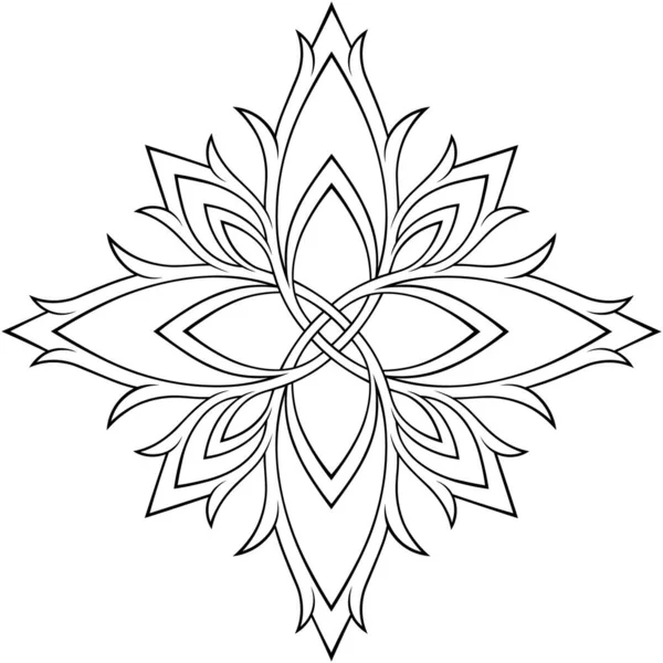Стилизованный Викторианский Готический Орнамент Изысканные Элементы Дизайна Декор Татуировка Линейный — стоковый вектор