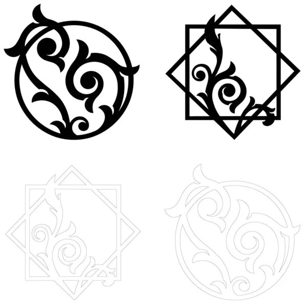 Ornamento Gótico Vitoriano Estilizado Elemento Design Intricado Decoração Tatuagem Tipo — Vetor de Stock