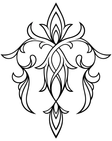 Stilisiertes Ornament Der Viktorianischen Gotik Komplizierte Designelemente Dekor Tätowierung Linienart — Stockvektor