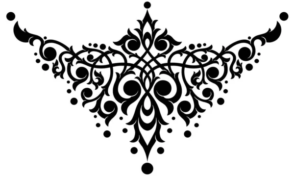 ビクトリア様式のゴシック様式の装飾パターン 胸の下のタトゥー ネックレス ブレスレット 無電気設計および装飾要素のシルエットのタイプ 印刷物または彫版のための非常に詳細で正確なライン — ストックベクタ