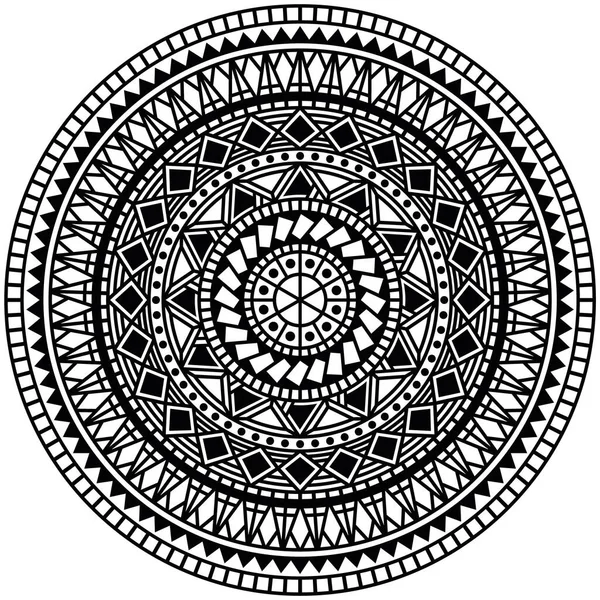 Tribal Mandala Highly Detailed Circle Polynesian Design Tattoo Design Decor — Stock Vector