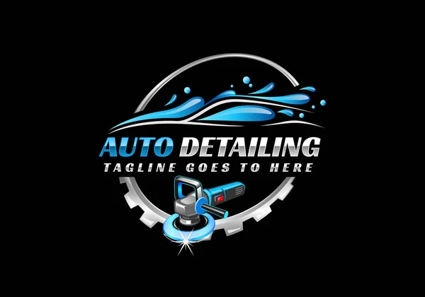 Car Detailing Logo Auto Detailing Logo Car Polish Logo Car — Stock Vector