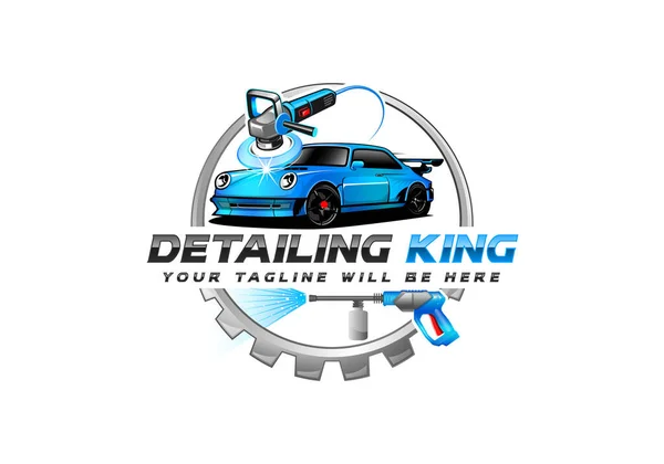 Logo Temizleme Logosu Oto Temizleme Logo Araba Cilası Logo Araba — Stok Vektör