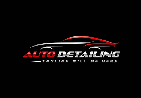 Auto Logo Automobil Logo Autowäsche Logo Auto Detaillierung Logo Sportwagen — Stockvektor