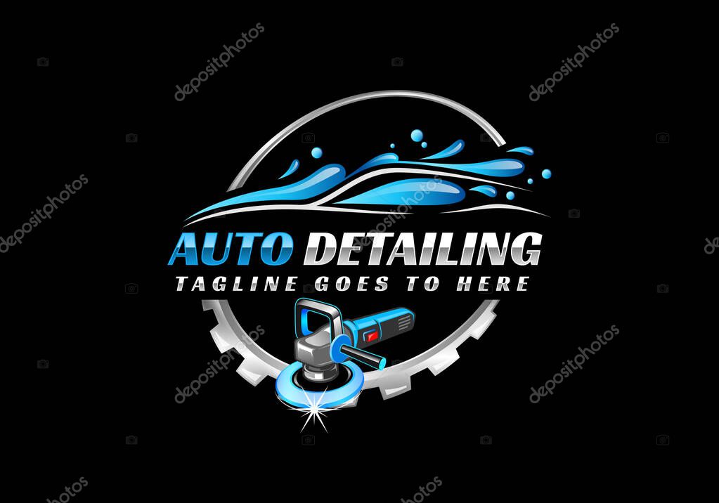 Car detailing logo auto detailing logo car polish logo car service logo car wash logo car cleaning logo vector