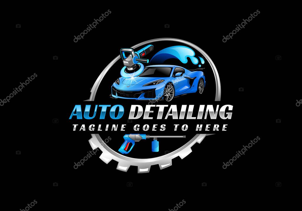 Car detailing logo auto detailing logo car polish logo car service logo car wash logo car cleaning logo vector