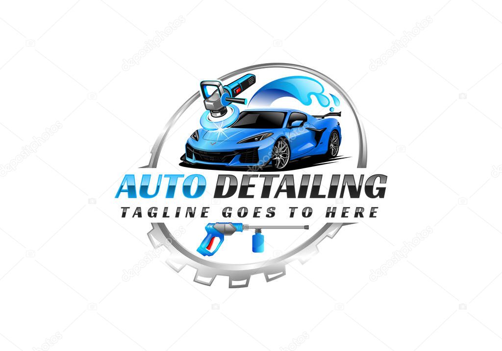 Car detailing logo auto detailing logo car polish logo car service logo car wash logo car cleaning logo vector