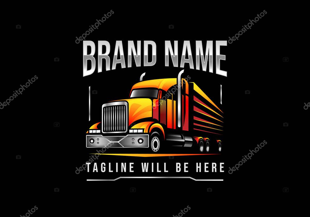 Truck logo truck illustration cargo logo transportation logo transport logo car logo automotive logo truck design vector van logo covered van logo vector