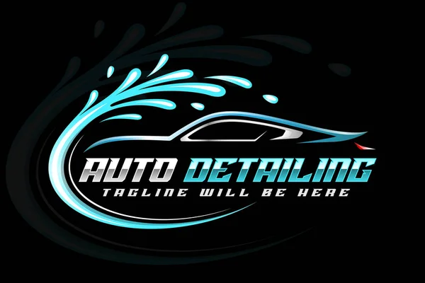 Auto Detaillierung Logo Auto Detaillierung Logo Autowäsche Logo Auto Sauber — Stockvektor