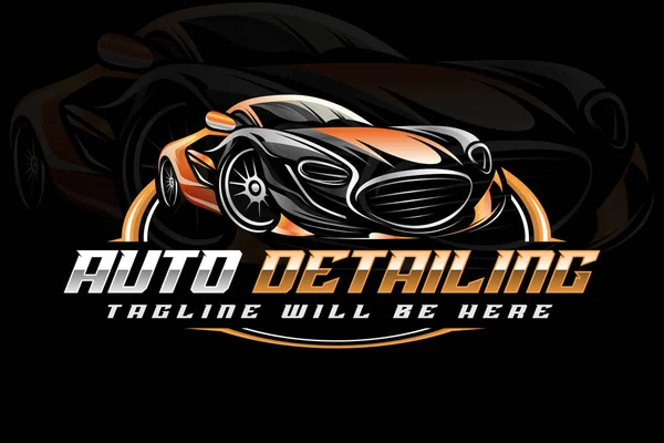 Auto Détaillant Logo Voiture Détaillant Logo Voiture Lavage Logo Voiture — Image vectorielle