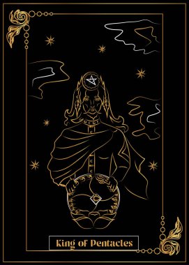 İllüstrasyon - Tarot için Kart - Pentagles Kralı.