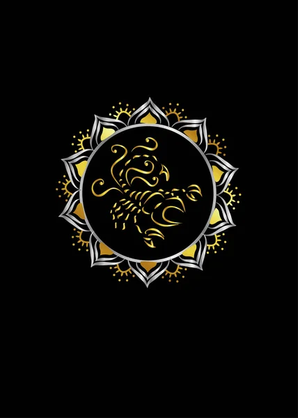 Иллюстрация Знак Зодиака Черном Цвете — стоковый вектор