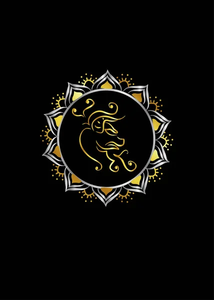 Illustrazione Segno Zodiaco Nel Colore Nero — Vettoriale Stock
