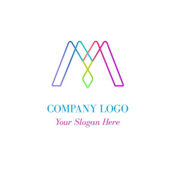 Logo Theme Monogram Letter Minimalist Style — Stock Vector