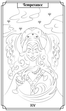 the illustration - card for tarot - The temperance card.