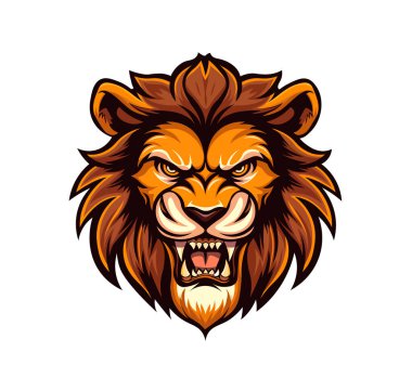 Maskot stili Lion 'lu hayvanların teması üzerine logo.