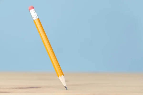 Yellow Pencil Wooden Table — Stock Photo, Image