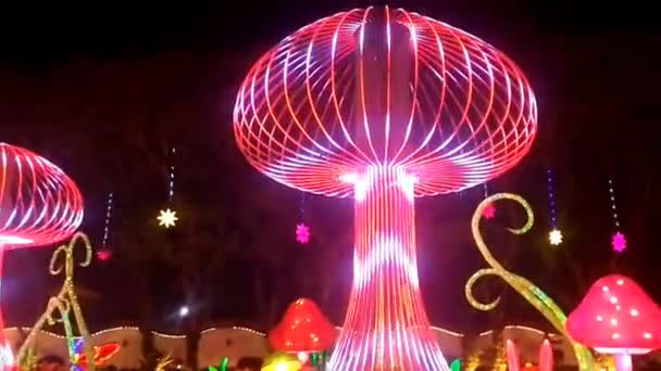 Maravilloso País Las Luces Las Decoraciones Del Festival Linternas Multicolores — Vídeos de Stock