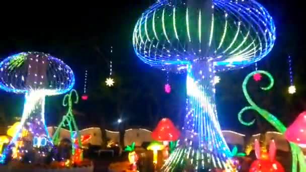 Wonderland Lights Multi Colorful Lantern Festival Decorations Lunar New Year — Vídeo de stock