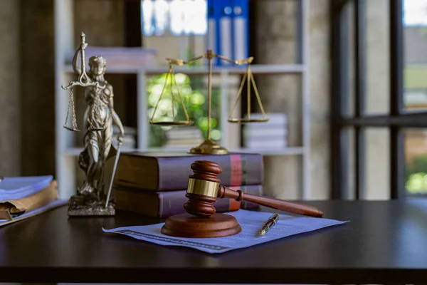 Judge Hammer Scales God Justice Law Lawyer Office — Stock Photo, Image