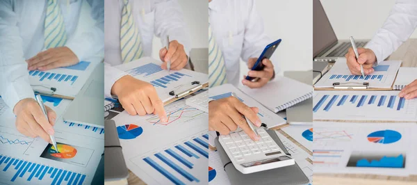 Business Meeting Koncept Marknadsföringsfinansanalytiker Analyserar Business Finance Rapport Laptop Diskussion — Stockfoto
