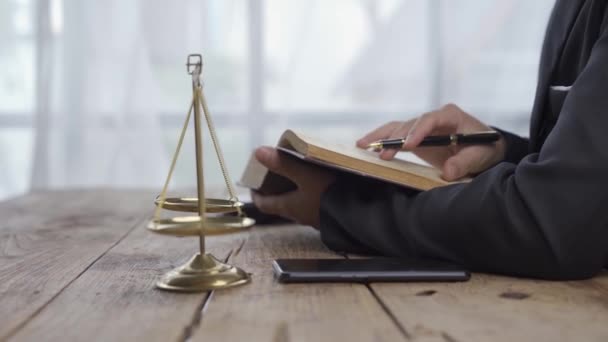 Concepto Oficina Abogado Asesoramiento Legal Línea Asesoramiento Legal Juez Abogado — Vídeo de stock