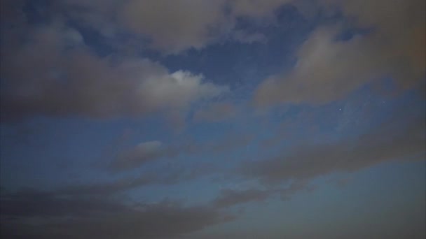 Nuvens Movem Lapso Tempo Com Paisagem Nublada Estrelas Ambiente Natural — Vídeo de Stock