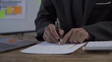 business people working with financial reports About the business plan for investment financial analysis concept 4k