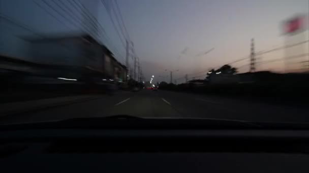 Upadek Nocnego Ruchu Autostradzie Centrum Upływ Czasu Szybkiej Nocnej Jazdy — Wideo stockowe