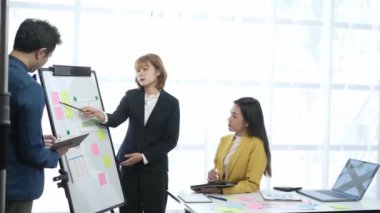 Asyalı iş adamlarından oluşan bir ekip bir toplantıda şirketin satış raporunu tartışıyor. Bir grup Asyalı genç işadamı yeni iş geliştirme stratejilerini tartışmak için beyin fırtınası yapıyor..
