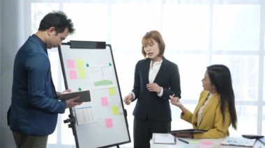 Asyalı iş adamlarından oluşan bir ekip bir toplantıda şirketin satış raporunu tartışıyor. Bir grup Asyalı genç işadamı yeni iş geliştirme stratejilerini tartışmak için beyin fırtınası yapıyor..