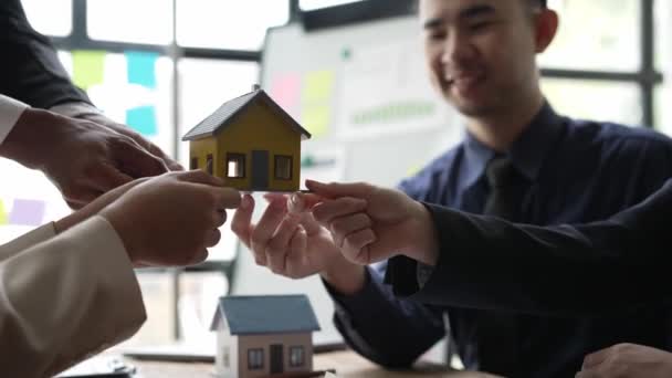 Reunión Para Con Respecto Proyecto Inmobiliario Idea Título Casa Venta — Vídeos de Stock