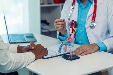 Genç bir adam idrar yolu enfeksiyonu için doktora gitmiş. Prostatı büyümüş. Ellerine ve organlarına odaklanmış. Olay yeri, hastanın prostatının neden ve nerede olduğunu açıklıyor..