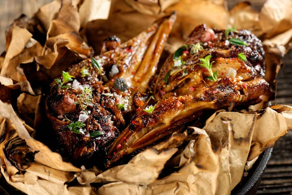 Roasted Duck Heads Fine Dining — Stock Photo, Image