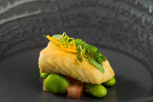 Fine Dining White Fish Fillet — Stock Photo, Image