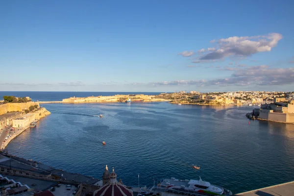 Malta Capital Valletta Fortified City Located Hilly Peninsula Two Finest — Stock Photo, Image