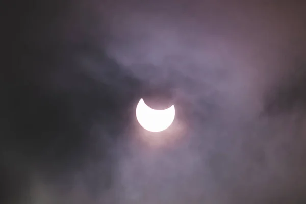 Eclipse Sol Octubre 2022 Vista Desde Iasi Rumania — Foto de Stock
