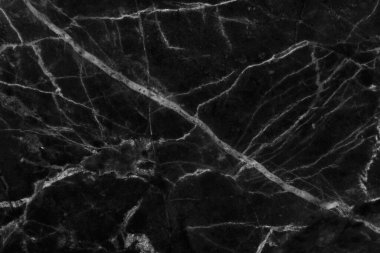 Yüksek çözünürlüklü siyah mermer desenli arka plan, iç dekorasyon için pırıl pırıl parlayan lüks desenli doğal fayansların en üst görüntüsü..