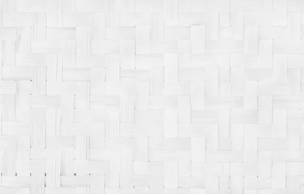 Biały Stary Bambusowy Wzór Tkacki Tkana Mata Rattanowa Tekstura Tła — Zdjęcie stockowe