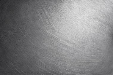 Alüminyum metal doku arka planı, cilalanmış paslanmaz çelik üzerindeki çizikler..