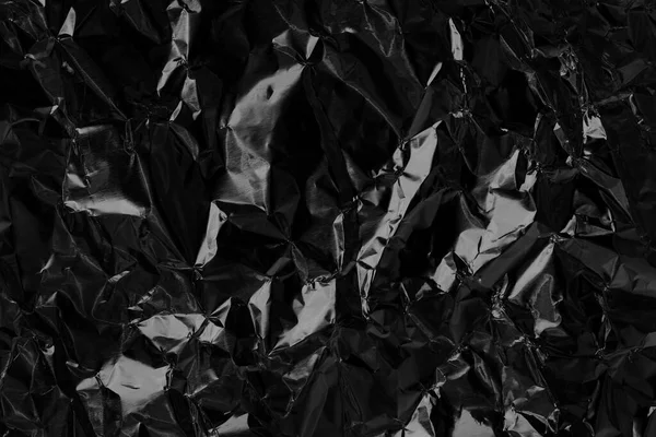 Glänzend Schwarze Graue Folie Metallstruktur Abstraktes Packpapier Für Hintergrund Und — Stockfoto