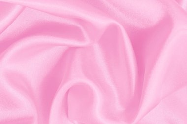 Arkaplan ve tasarım için pembe kumaş dokusu, güzel buruşuk ipek ya da keten deseni.