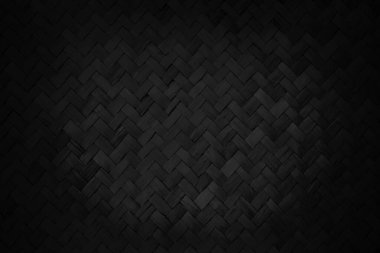 Arkaplan ve tasarım sanatı için klasik tarzlı siyah dokuma kamış minderi deseni.