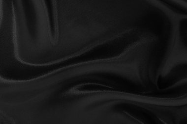 Arkaplan ve tasarım için siyah kumaş dokusu, güzel buruşmuş ipek ya da keten deseni..