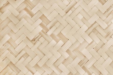 Eski bambu dokuma deseni, arka plan ve tasarım sanatı için örülmüş rattan mat dokusu.