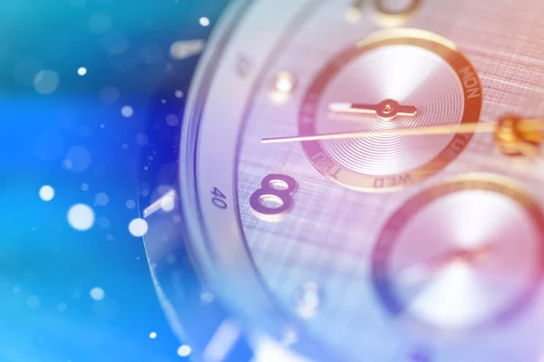 Relógio Luxo Com Ouro Sobre Fundo Preto Símbolo Cronômetro — Fotografia de Stock