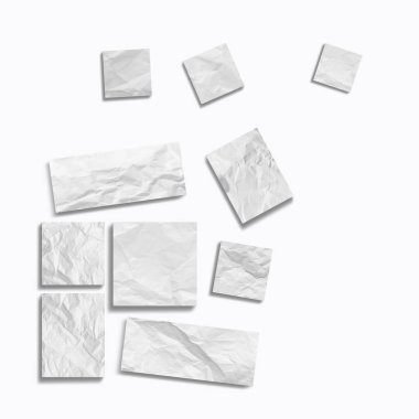 Boş afiş, ezilmiş beyaz kağıt. Gölgeli beyaz reklam afişi şablonu