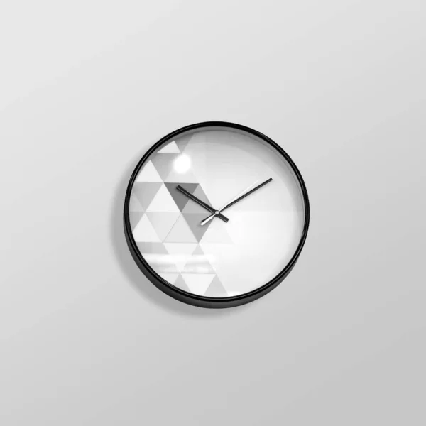Blank Clock Face Gray Background Clipping Path Metal Clock Wall — Stock Photo, Image