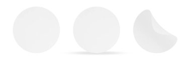 Kağıtlı çıkartmalar. Beyaz Yuvarlak Yapıştırıcı Etiketler. Boş Etiketler fiyat etiketlerinin şablonları. Boş kağıt çemberleri